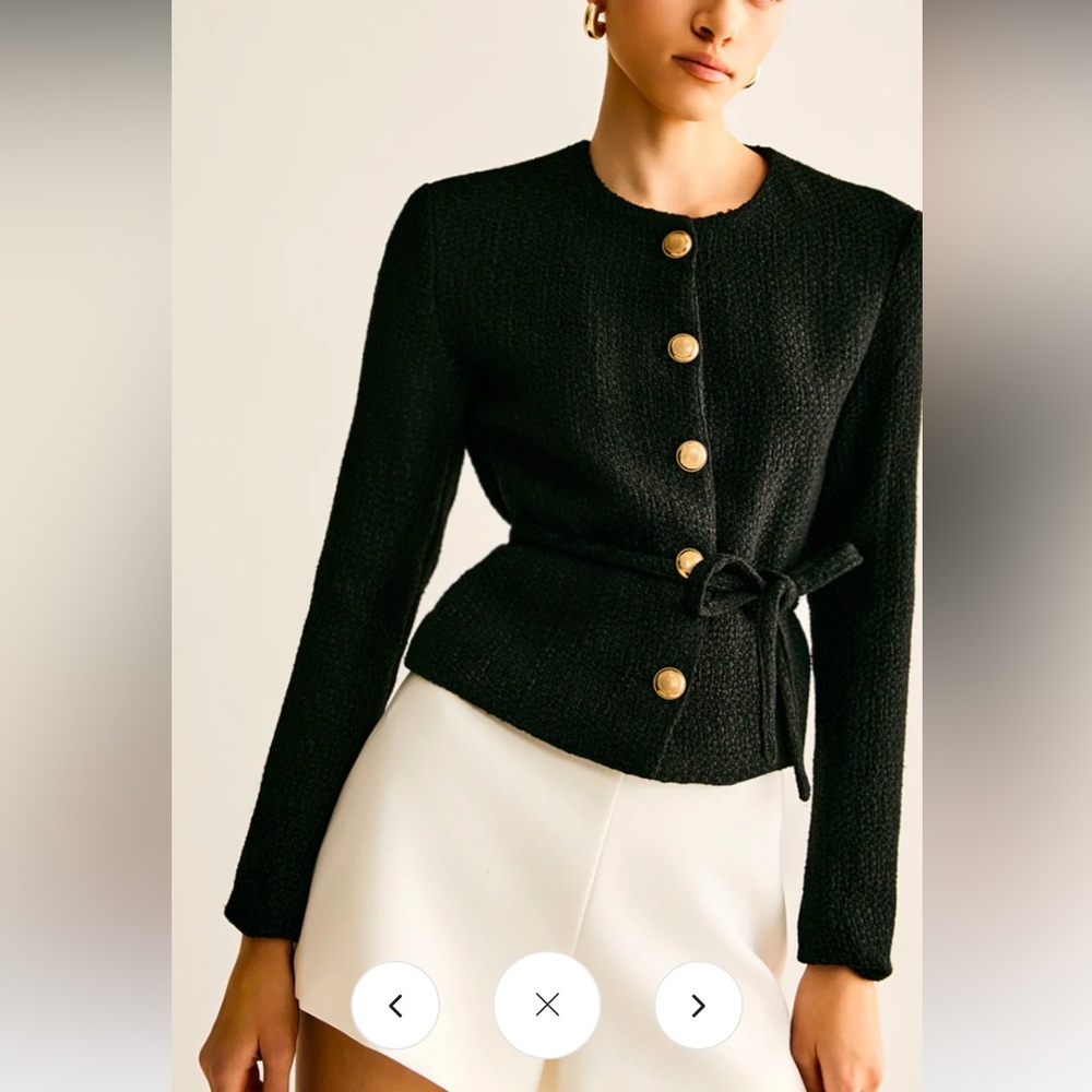 Commense Rope belted button blazer